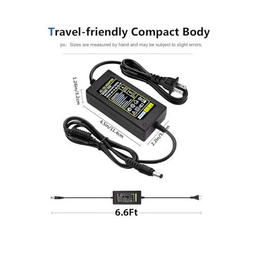 Power Adapter 12V 5A 4A 3A 2.5A 2A 1A AC DC Power Supply Cord Cable 5.5x2.1mm for Sceptre EC Series Monitor,ONN,AOC,Dell,Webcam, Router, Projector, CCTV, Speakers & More 12v 5a Monitor Charger