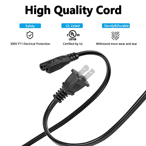 10ft Sewing Machine Power Cord Replacement – Compatible with Singer, Brother, Baby Lock, Viking, Pfaff & White – Durable AC Power Cable