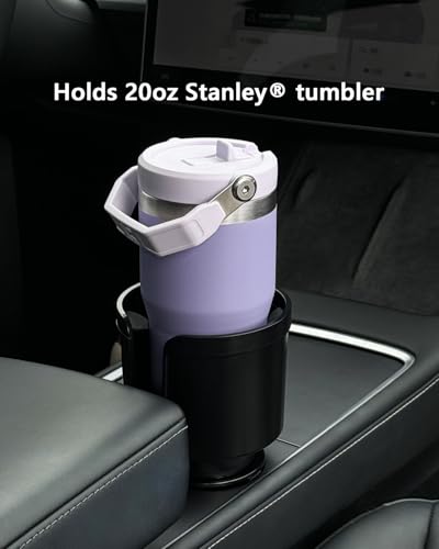 Upgraded Car Cup Holder Expander Adapter with Offset Adjustable Base, Compatible with Yeti 14/24/36/46oz Ramblers, Hydro Flasks 32/40oz, Other Large Bottles Mugs in 3.5"-4.0", 1 Pack