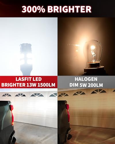 LASFIT 921 LED Bulb Reverse Lights, 912 T15 Back Up Light CANBUS Error Free W16W 906 Reversing Bulb 904 916 6000K Xenon White New Upgrade Design, Plug and Play (Pack of 2)