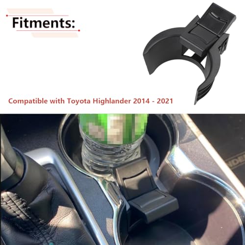 RLB-HILON Cup Holder Insert Divider Compatible with Toyota Highlander 2014 2015 2016 2017 2018 2019 Year
