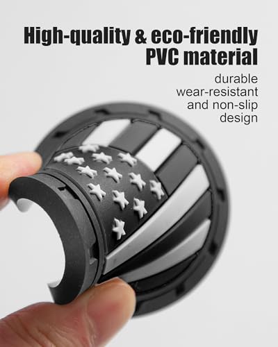 Car Cup Holder Coasters 4 Pack - American Flag 2.75 Inch Anti Slip Shockproof Drink Mat - Vehicle Interior Decor Accessories Black