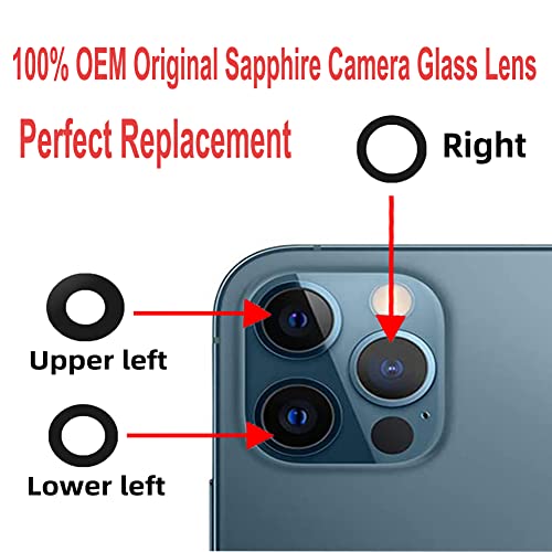 2 Sets LEAFE for iPhone 13 Pro and iPhone 13 Pro Max Camera Lens Replacement, OEM Original Camera Glass Lens with Pre-Installed Adhesive+Repair Tools