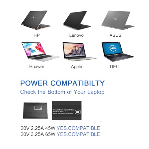 Charger Compatible with HP Laptop Chromebook 65W 45W USB C Fast Power Adapter