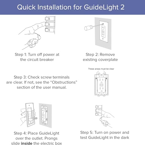 Single - SnapPower GuideLight [For Duplex Outlets] - Replaces Plug-In Night Light - Electrical Receptacle Wall Plate With LED Night Lights - Auto On/Off Sensor - (Duplex, White)
