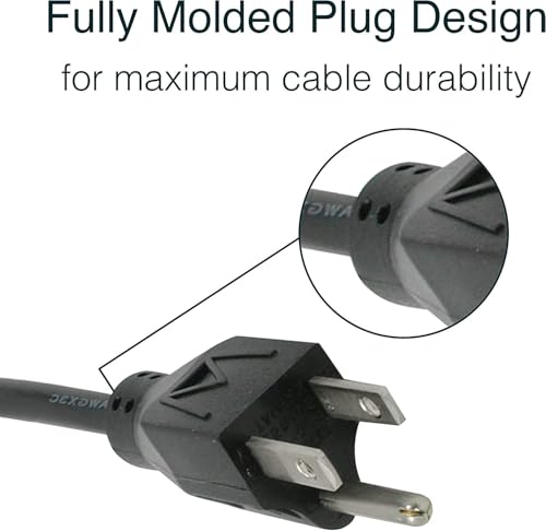 C2G 6FT Premium Replacement AC Power Cord - Durable Power Cable for TV, Computer, Monitor, Appliance & More (24240), Pack of 1