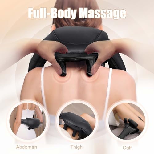 Shiatsu Back and Neck Massager, Cordless Shoulder Massager with Heat, Electric Deep Tissue 3D Kneading Massage Pillow for Shoulder, Leg, Body Muscle Pain Relief, Gifts for Men Women