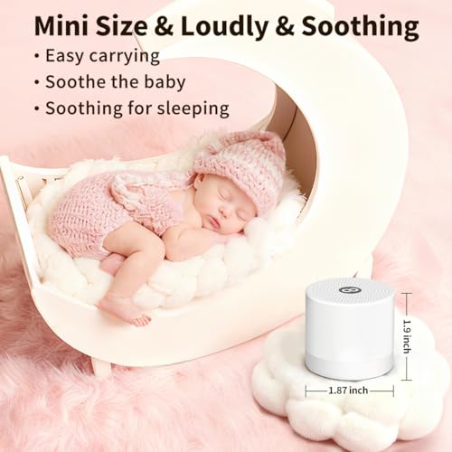 Sound Machine Mini White Noise Machine with 30 Soothing Sounds 4 Timers Memory Function for Newborn Baby Kids Adults Portable Rechargeable Sleep Brown Noise Machine for Travel Camping Home Office