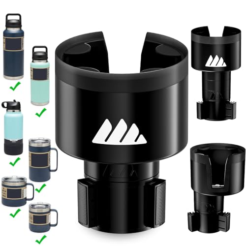 [Upgraded] Integral Ultimate Car Cup Holder Expander - Adjustable Base - Organizer & Expander for Vehicles - Compatible with Mugs, Yeti 14/24/36/46oz, Rambler, Hydro Flasks 32/40oz, 3.4"-4.0" Bottles