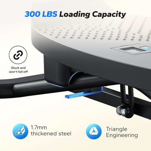 MERACH Balance Board for Adults, Rocking Stepper with Resistance Bands, Portable Wobble Board Featuring LCD Monitor, 300 lbs Capacity Ski Twister Trainer for Full Body Workout at Home Gym