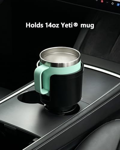 Upgraded Car Cup Holder Expander Adapter with Offset Adjustable Base, Compatible with Yeti 14/24/36/46oz Ramblers, Hydro Flasks 32/40oz, Other Large Bottles Mugs in 3.5"-4.0", 1 Pack