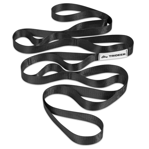 Trideer Stretching Strap for Physical Therapy & Home Rehab, Non-Elastic Yoga Strap for Stretching with Loops for Hamstring, Calf & Back Stretcher Mobility, Hip & Pilates