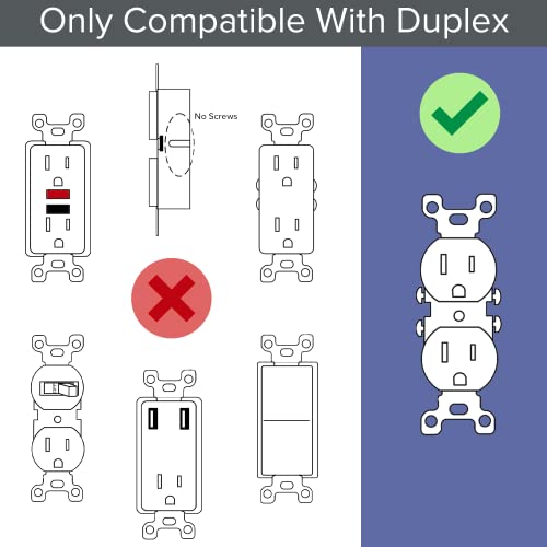 Single - SnapPower GuideLight [For Duplex Outlets] - Replaces Plug-In Night Light - Electrical Receptacle Wall Plate With LED Night Lights - Auto On/Off Sensor - (Duplex, White)
