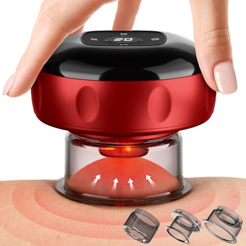 Smart Cupping Therapy Massager, 7 in 1 Red Light Cupping Therapy Set with 2 Modes for Targeted Pain Relief, Muscle Soreness,Tighter Skin, Cupping Kit with 12 Levels Suction and Heat,1 Pack