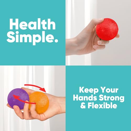 Stress Balls for Adults (6 Pack), Stress Ball, Hand Strengthening Devices, Hand Exercisers for Strength, Exercise Squeeze Squishy Wrist Ball, Physical Therapy Exerciser, Grip Strength Trainer