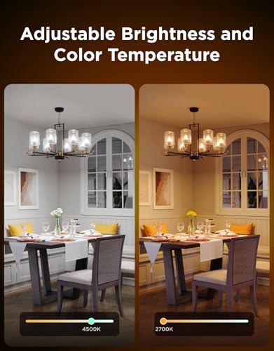 Govee E12 Led Bulb, Smart Light Bulbs Work with Matter, Alexa, Google Assistant, WiFi Candelabra Bulbs 40 Watt Equivalent, RGBWW Color Changing Light Bulb, 2.4GHz Only, 450 LM, 4 Pack