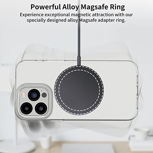 Universal Metal Rings Compatible with Magsafe Sticker,Magnetic Ring for Phone Cases & Wireless Charging, 6 Pack (2 Black,2 White & 2 Silver)