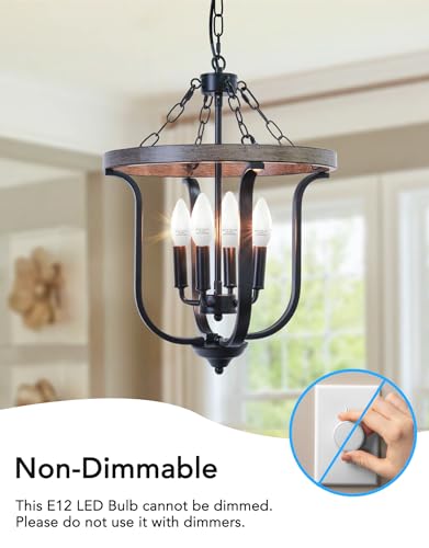 PARTPHONER E12 Base LED Light Bulbs B11 Candelabra Bulbs 60W Equivalent, Non-Dimmable 6W LED Bright Candle Small Base Chandelier Bulb 600 Lumen, 5000K Cold White for Ceiling Fan, Pack of 6