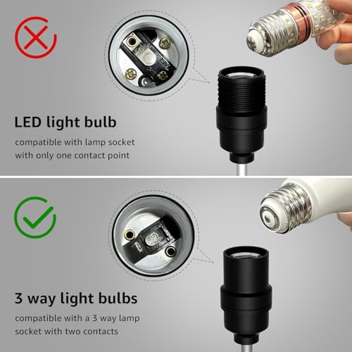 3 Way LED Light Bulbs 50 100 150W Equivalent, Daylight White 5000K 3 Way Light Bulbs, A19 Three Way Light Bulb,E26 Base LED Light Bulb for Reading,Living Room-2 Pack