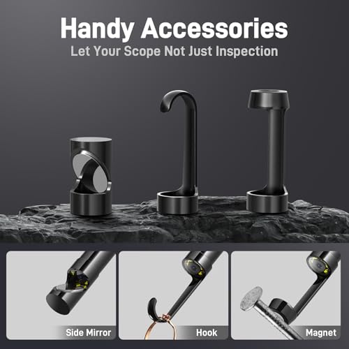 Teslong Endoscope Borescope with Light, Snake Inspection Camera for Automotive Engine, Waterproof Fiber Optic Camera for Mechanics - Ideal for Wall, Vent, Wire Video Scope (16.5FT)