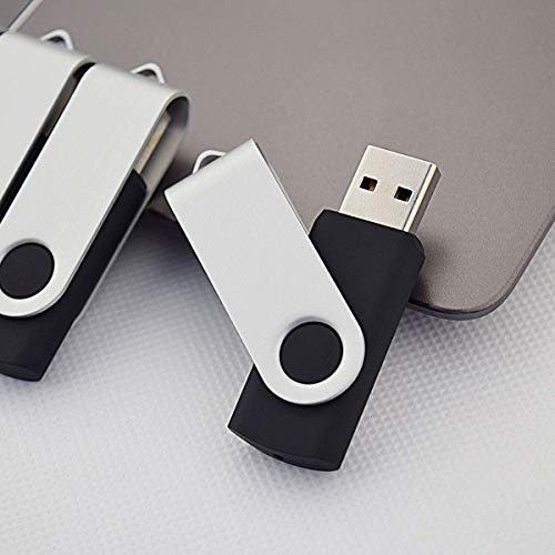 Aiibe 5 Pack 64GB USB Flash Drive 64 GB Flash Drives Thumb Drive Swivel USB Stick USB 2.0 Pen Drive (64G, 5 Mixed Colors: Black Red Yellow White Purple)