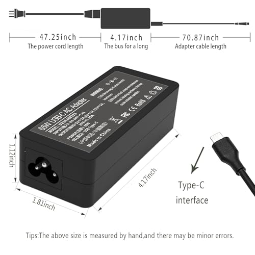 65W & 45W USB-C Laptop Power Adapter – Replacement Charger for Lenovo Chromebook, Yoga, ThinkPad, HP Chromebook, Dell Laptops