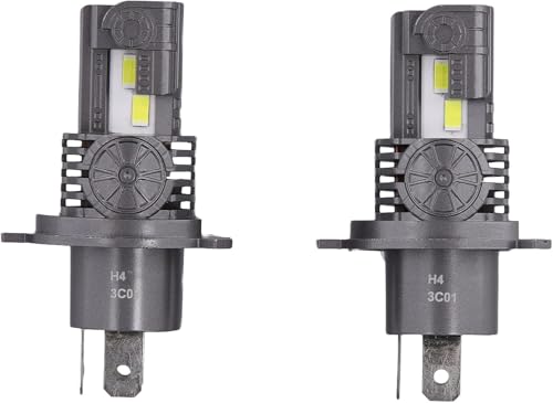 Latest H4/9003/HB2 Bulbs, 50,000LM Brightness Hi/Low Beam, 6500K Cool White, 1:1 Halogen Size Automotive Replacement H4 9003 Fog Lights, Plug-N-Play, IP68 Waterproof, Pack of 2