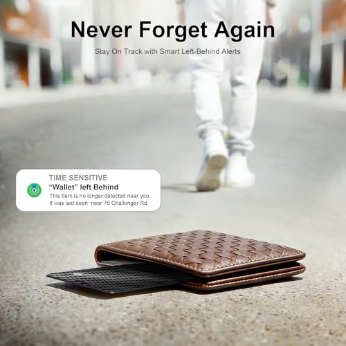 Wallet Tracker Card, Slim Rechargeable Bluetooth Item Locator, Smart Finder Compatible with Apple Find My for Wallet, Luggage, Passport, IP68 Waterproof (iOS Only) (Carbon Fiber Black)