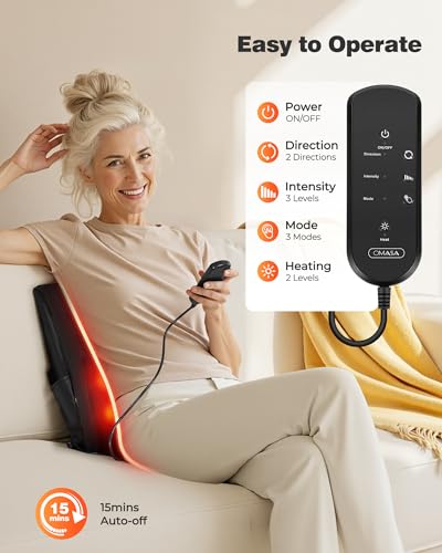 Shiatsu Neck & Back Massager with Heat – 3D Kneading Massage Pillow for Full Body Relaxation (Home, Office & Car Use)
