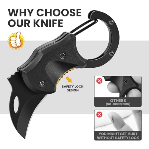 Small Pocket Knife Gift for Men, Keychain Box Cutter with 1.34inch Blade, Mini Folding Knives EDC Gadgets for Everyday Carry, Stocking Stuffers Gift for Adults Men Him