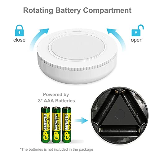 Tap Light 6 Pack Portable LED Puck Touch Night Lights - Battery Operated Under Cabinet Lighting for Kitchen, Closet, Classroom, Indoor & Outdoor