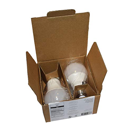 Basics A19 LED Light Bulbs – 60W Equivalent, 9W Energy Efficient, Soft White 2700K, E26 Base, 2-Pack, Non-Dimmable