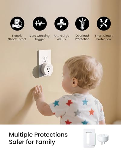 Remote Control Outlet Plug Switch, Buckle Design & Removable Wireless Light Switch, No Wiring Needed, 300 ft, 15A/1500W, Programmable, for Household Appliances