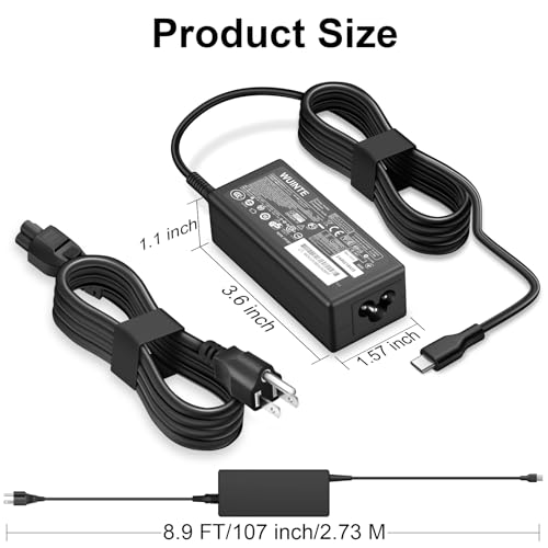 USB C Laptop Charger Compatible with Dell Laptop Chromebook Charger 65W 45W USB Type C Fast Power Adapter