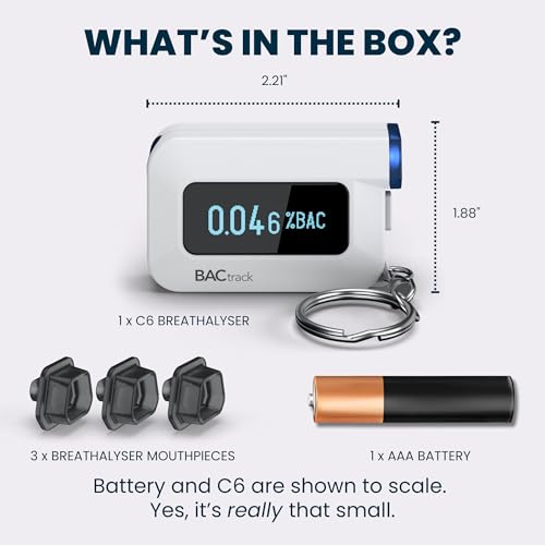 BACtrack C6 Keychain Breathalyzer | Professional-Grade Accuracy | Optional Wireless Smartphone Connectivity | Compatible w/ Apple iPhone, Google & Samsung Android Devices | Apple HealthKit Integration