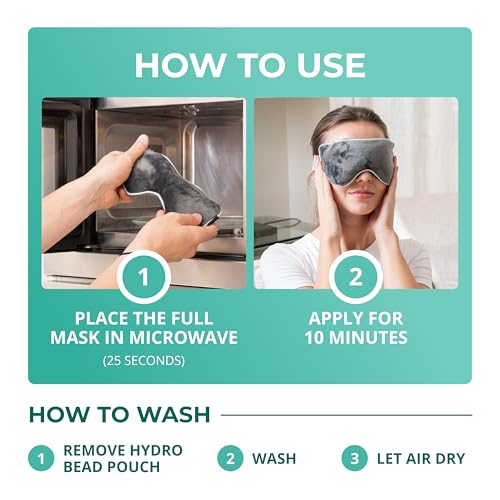 MyHalos® Heated Eye Mask for Dry Eyes - Steam Warm Compress for Eyes - Remove Styes, Chalazion Therapy Warming and Heating Pad Hot Compress - Moist Heat Mask for Blepharitis & MGD - FSA|HSA Eligible