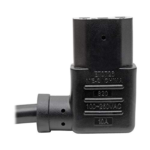 Tripp Lite Standard Computer Power Cord 10A,18AWG (NEMA 5-15P to Left Angle IEC-320-C13) 6-ft.(P006-006-13LA)