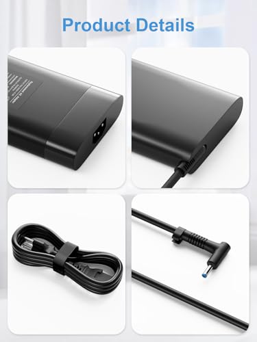 200W Laptop Charger Compatible with HP Victus Gaming 15 16 Omen Gaming 15 17 Pavilion 15 17 TPN-DA10 L00818-850 Power Supply Cord AC Adapter
