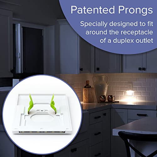Single - SnapPower GuideLight [For Duplex Outlets] - Replaces Plug-In Night Light - Electrical Receptacle Wall Plate With LED Night Lights - Auto On/Off Sensor - (Duplex, White)