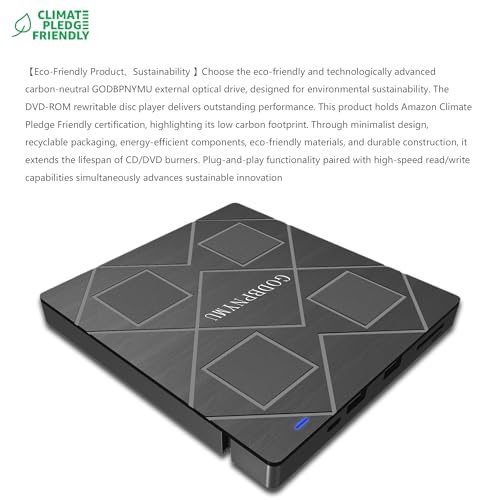 5-in-1 Extemal CD/DVD Drive for Laptop,USB 3.0 & Type-C Portable CD/DvD Rw Burner with SD/TF Card Reader &DVD-ROM Rewritable Player，Compatible with Laptop Pc Desktop, Windows11/10/8/7 Linux Mac os