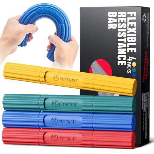 FitBeast Flex Therapy Bar, Tennis Elbow Therapy Bar - Ideal for Relieve Tendonitis Pain & Improve Grip Strength, Fitness Resistance Bar for Golfers Elbow & Tendinitis, Twist Bar for Physical Therapy