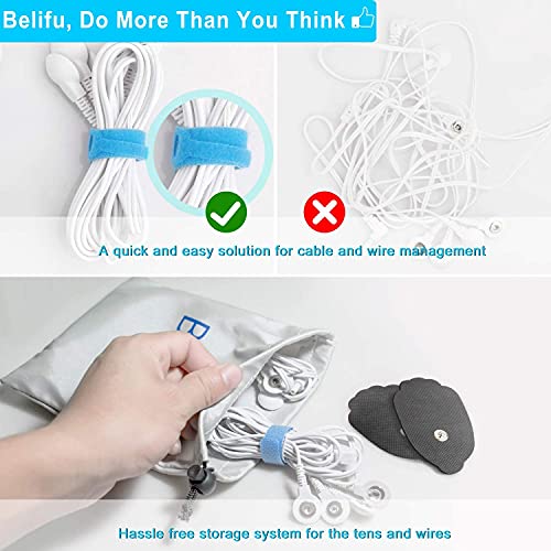 Belifu Dual Channel TENS EMS Unit – 24 Modes Muscle Stimulator with 10 Pads, Rechargeable Electronic Pulse Massager