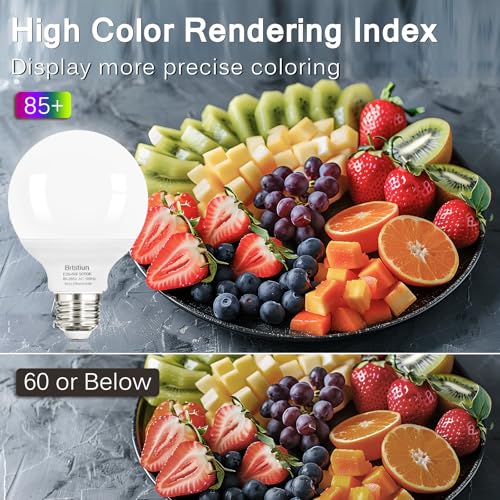 G25 LED Light Bulb, Round Vanity Light Bulbs for Bathroom, 40W LED Equivalent, Daylight White 5000K, Globe Light Bulbs E26 Base, 600LM, Non-Dimmable, 4-Pack