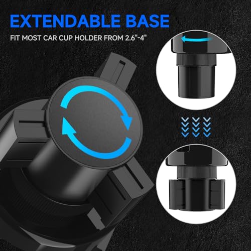 DYLEN Car Cup Holder Expander, 2 in 1 Cup Holder Adapter Extender for Car with Expandable Insert, Fits Yeti, Hydroflask and Other Large Water Bottles & Mugs in 2.2"-4.6" (10-46oz)