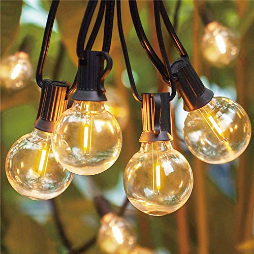 Meconard G40 1.57 Inch Led Replacement Light Bulbs, E12 Screw Base Shatterproof LED Small Globe Light Bulbs for Outdoor String Lights, 1Watt Equvalent to 5 Watt Incandescent Bulbs, Warm White, 25Pack