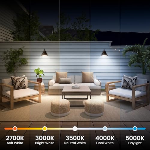 Feit Electric BR30 LED Flood Light Bulb, 65W Equivalent, Dimmable, 5CCT, Adjustable White, 650 Lumens, Indoor/Outdoor Residential & Commercial Use, 17,000-Hour Lifespan, BR3065DM5CCTCA15K/6, 6-Pack