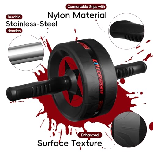 Ab Roller Wheel for Abs Workout - Abdominal Exercise Equipment with 2 Knee Pads for Home Gym, Core Strength Training, Fitness Equipment for Men & Women