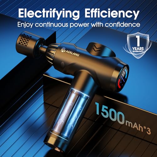 AERLANG Massage Gun with Heat and Cold,Deep Tissue Massage Gun, Back and Neck Massager for Pain Relief,Muscle Percussion Massager,Handheld Messager with 7Heads&Silent Birthday Gifts for him