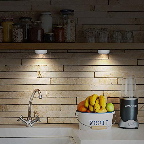 Tap Light 6 Pack Portable LED Puck Touch Night Lights - Battery Operated Under Cabinet Lighting for Kitchen, Closet, Classroom, Indoor & Outdoor