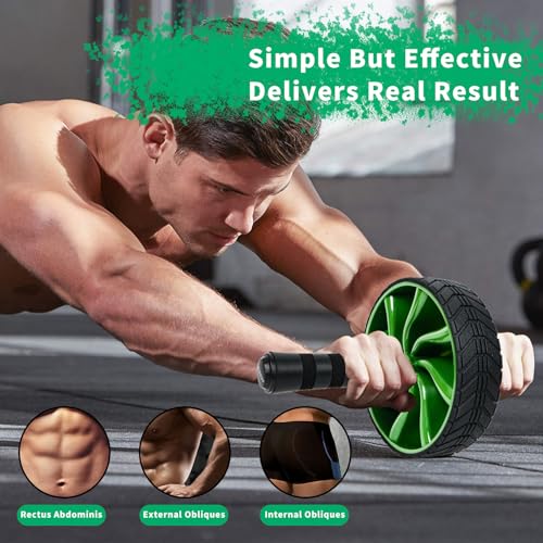 Ab Roller Wheel - AGREJO Ab Workout Equipment for Abdominal & Core Strength Training, Home Gym Fitness Equipment, Exercise Wheel for Men Women